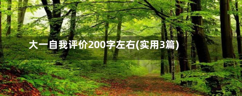 大一自我评价200字左右(实用3篇)