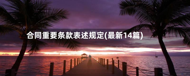 合同重要条款表述规定(最新14篇)