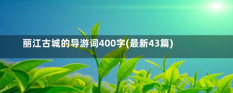 丽江古城的导游词400字(最新43篇)