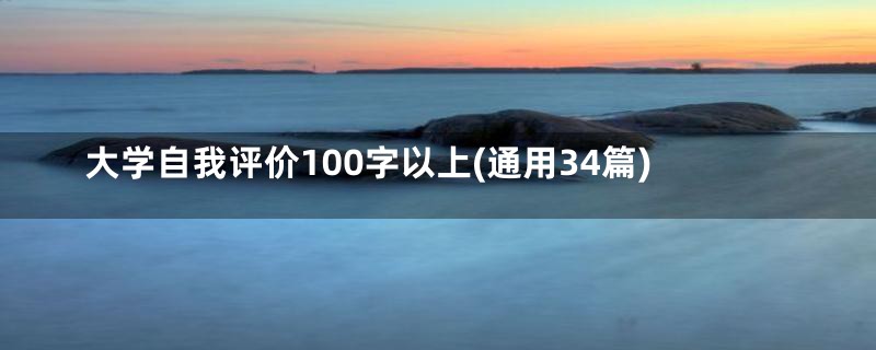 大学自我评价100字以上(通用34篇)