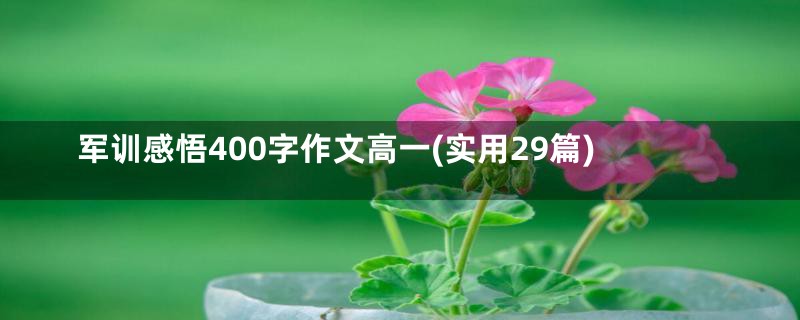 军训感悟400字作文高一(实用29篇)