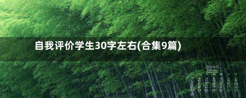 自我评价学生30字左右(合集9篇)