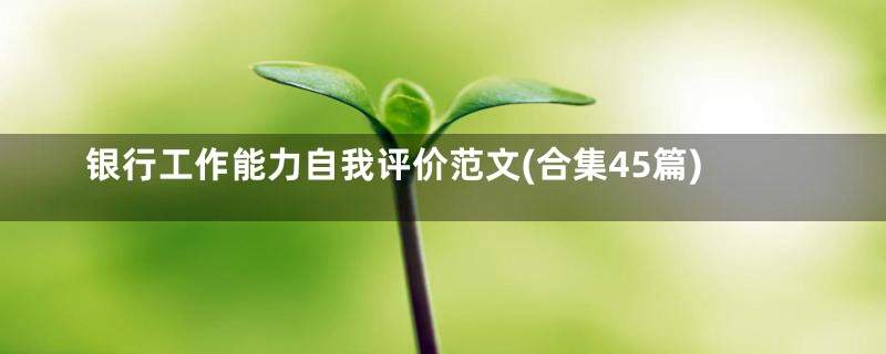 银行工作能力自我评价范文(合集45篇)