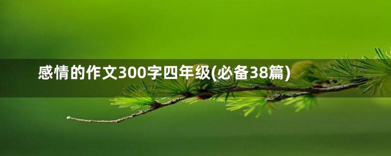 感情的作文300字四年级(必备38篇)