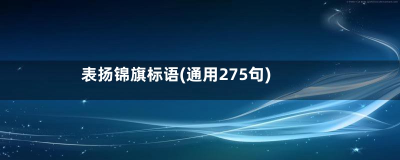 表扬锦旗标语(通用275句)