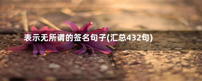 表示无所谓的签名句子(汇总432句)