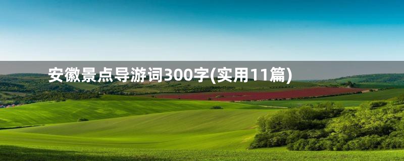 安徽景点导游词300字(实用11篇)