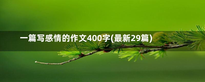 一篇写感情的作文400字(最新29篇)