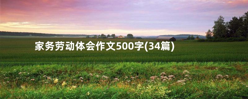 家务劳动体会作文500字(34篇)