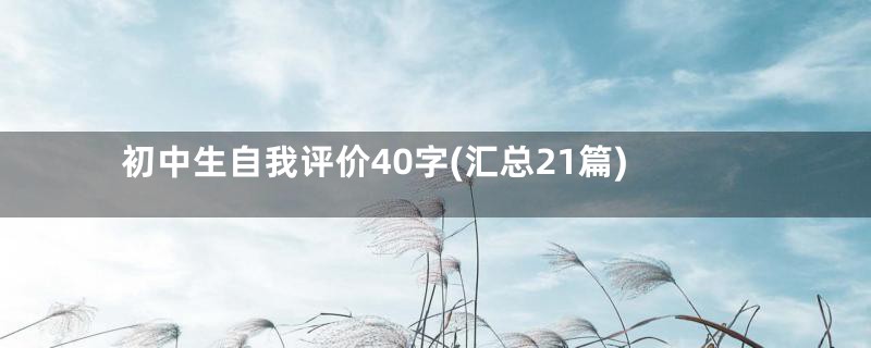 初中生自我评价40字(汇总21篇)