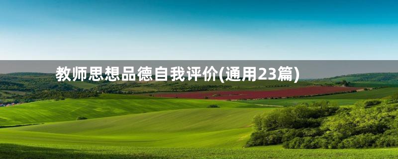 教师思想品德自我评价(通用23篇)