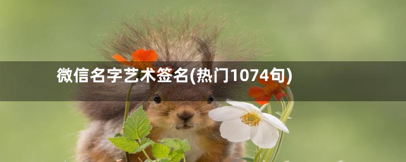 微信名字艺术签名(热门1074句)