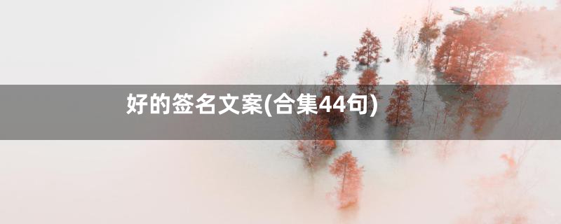 好的签名文案(合集44句)