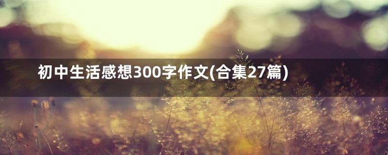 初中生活感想300字作文(合集27篇)