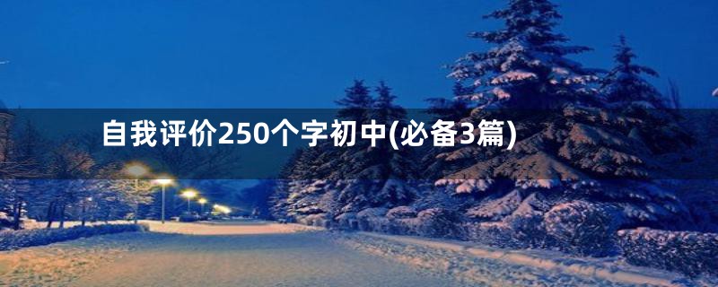 自我评价250个字初中(必备3篇)