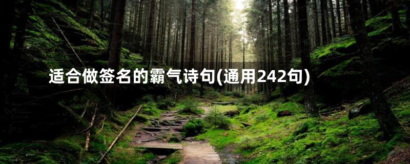 适合做签名的霸气诗句(通用242句)