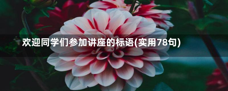 欢迎同学们参加讲座的标语(实用78句)