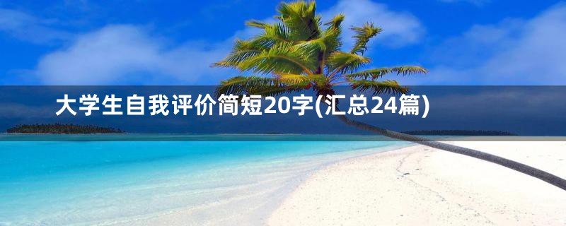 大学生自我评价简短20字(汇总24篇)