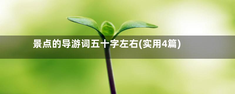 景点的导游词五十字左右(实用4篇)