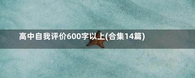 高中自我评价600字以上(合集14篇)