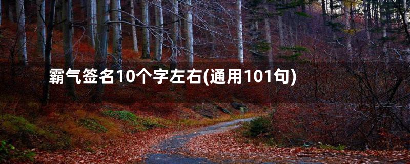 霸气签名10个字左右(通用101句)