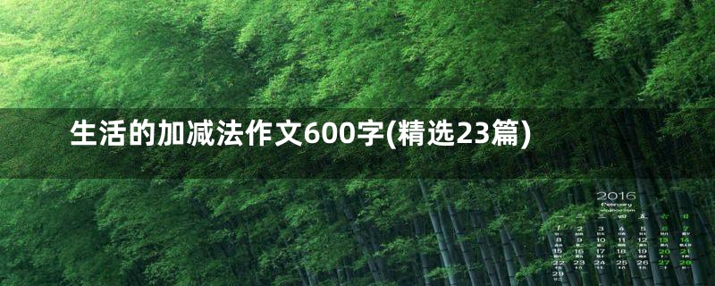 生活的加减法作文600字(精选23篇)