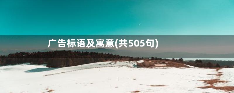 广告标语及寓意(共505句)