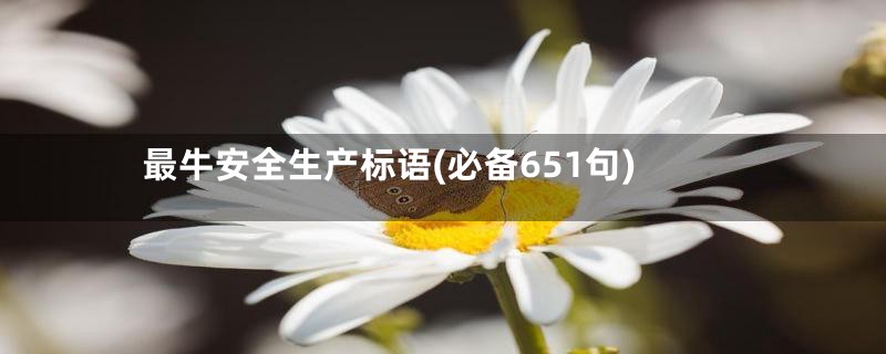 最牛安全生产标语(必备651句)