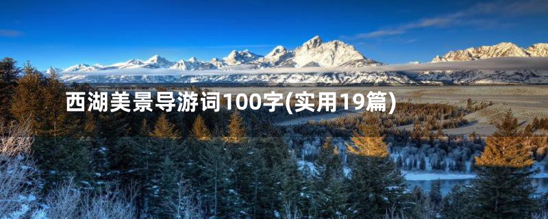 西湖美景导游词100字(实用19篇)