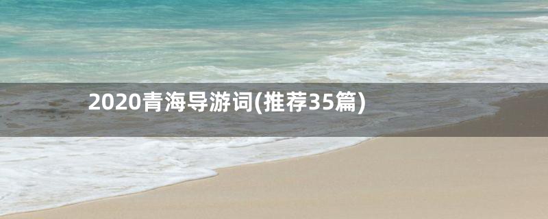 2020青海导游词(推荐35篇)