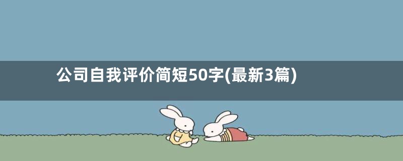 公司自我评价简短50字(最新3篇)