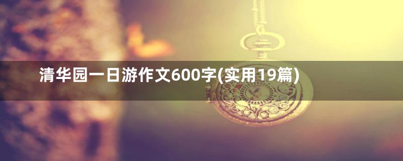 清华园一日游作文600字(实用19篇)