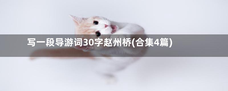 写一段导游词30字赵州桥(合集4篇)