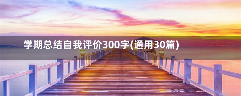 学期总结自我评价300字(通用30篇)