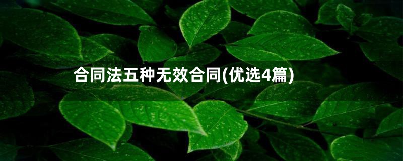 合同法五种无效合同(优选4篇)