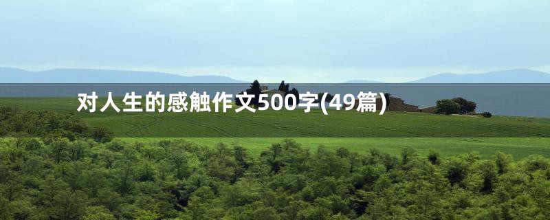 对人生的感触作文500字(49篇)