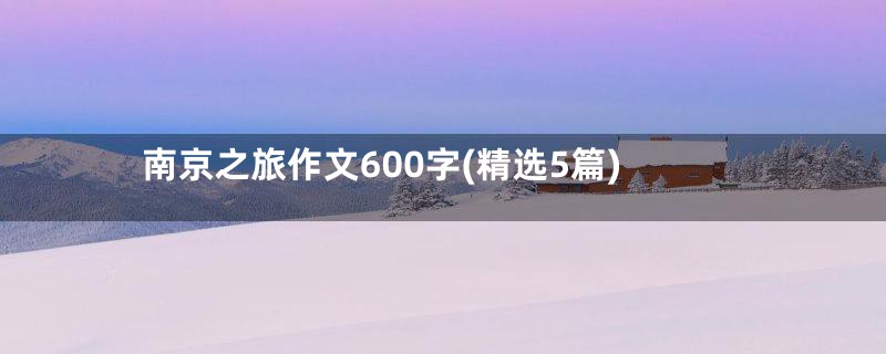 南京之旅作文600字(精选5篇)