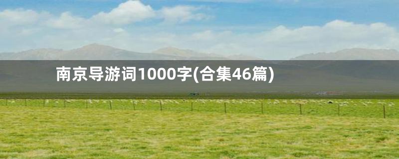 南京导游词1000字(合集46篇)