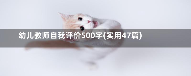 幼儿教师自我评价500字(实用47篇)