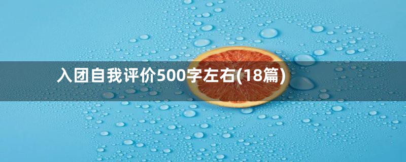 入团自我评价500字左右(18篇)