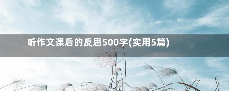 听作文课后的反思500字(实用5篇)