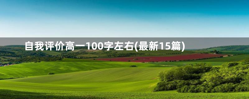 自我评价高一100字左右(最新15篇)