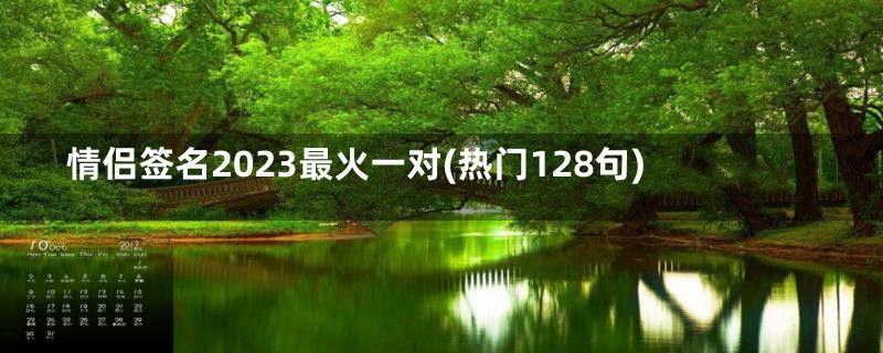 情侣签名2023最火一对(热门128句)