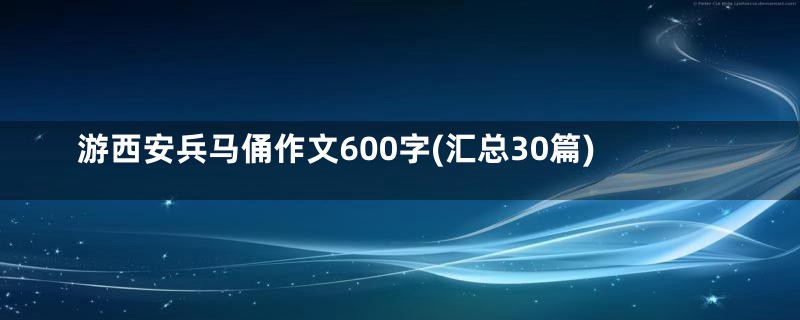 游西安兵马俑作文600字(汇总30篇)