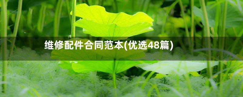 维修配件合同范本(优选48篇)