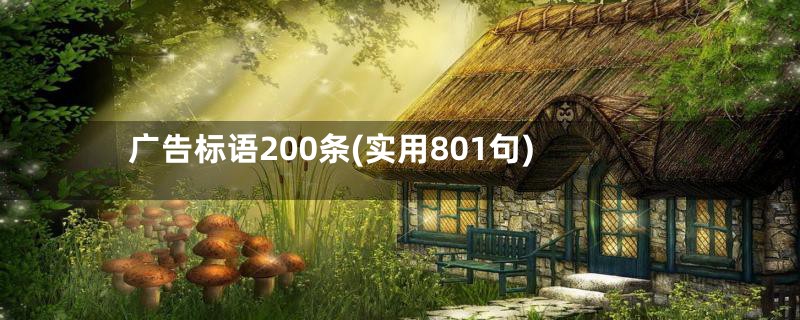 广告标语200条(实用801句)