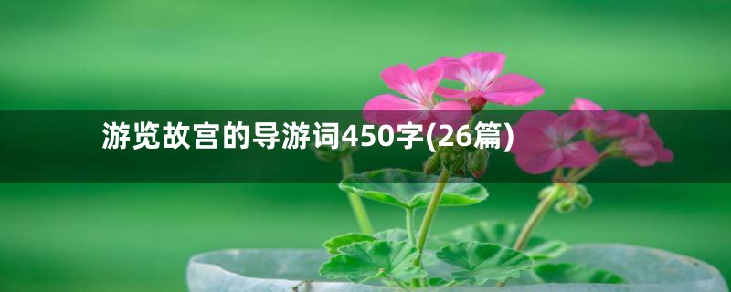 游览故宫的导游词450字(26篇)