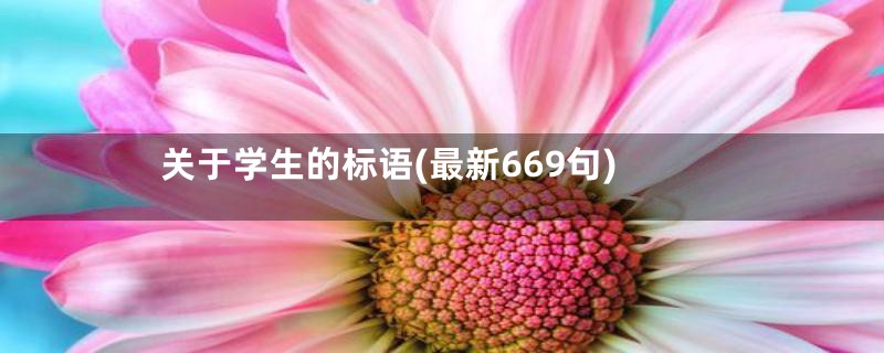 关于学生的标语(最新669句)