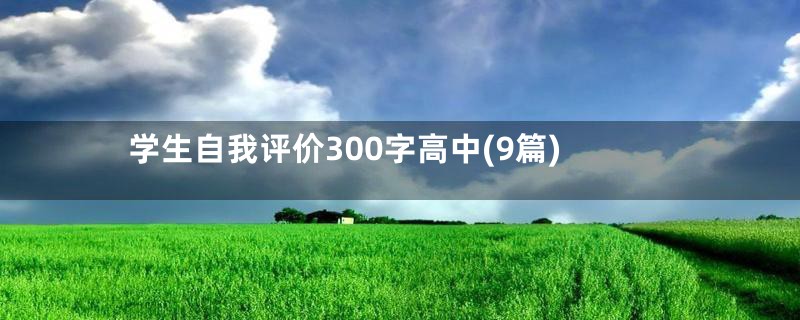 学生自我评价300字高中(9篇)