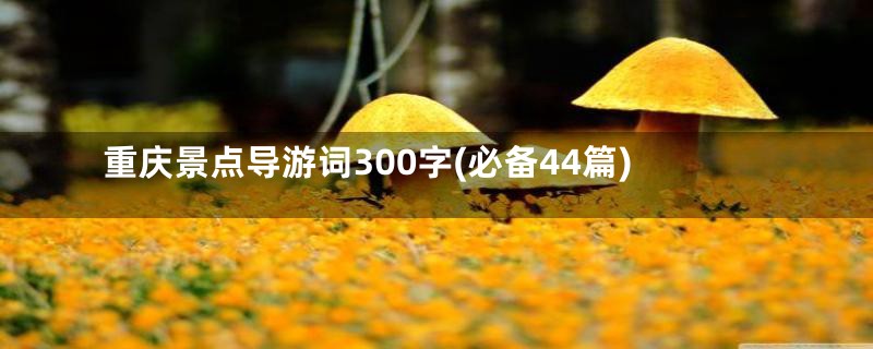 重庆景点导游词300字(必备44篇)